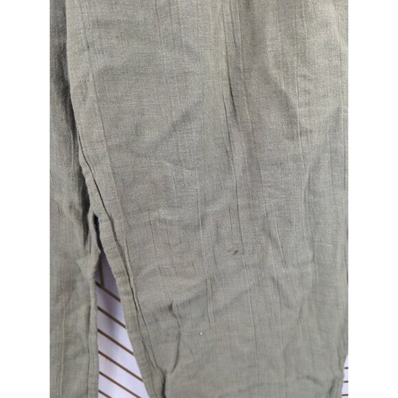 FUNKY PEOPLE Women's Green Cotton Boho Lagenlook Pants Hippie Button Size M READ - Picture 3 of 9